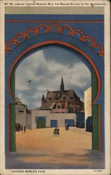 Looking through Morocco with Belgian Village in Background Postcard