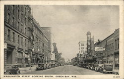 Washington Street Looking South Green Bay, WI Postcard Postcard Postcard