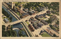 Aerial View of Business District Kent, OH Postcard Postcard Postcard