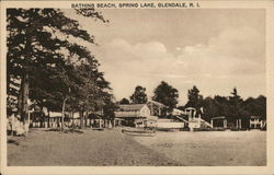 Bathing Beach on Spring Lake Glendale, RI Postcard Postcard Postcard