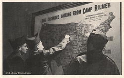 Consulting Long Distance Rate Map, U. S. Army Postcard