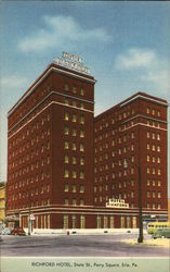 Richford Hotel, State St., Perry Square Erie, PA Postcard Postcard Postcard