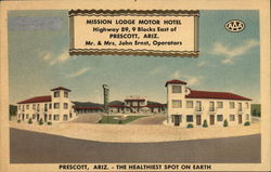 Mission Lodge Motor Hotel Prescott, AZ Postcard Postcard Postcard
