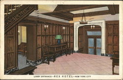 Lobby Entrance, Rex Hotel New York City, NY Postcard Postcard Postcard