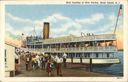 Boat Landing at New Harbor Block Island, RI Postcard Postcard Postcard