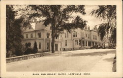 Bank and Holley Block Lakeville, CT Postcard Postcard Postcard