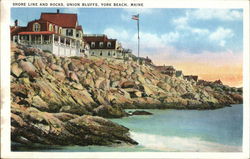 Shore Line and Rocks, Union Bluffs York Beach, ME Postcard Postcard Postcard