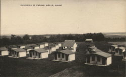 Dunbar's 31 Cabins Wells, ME Postcard Postcard Postcard