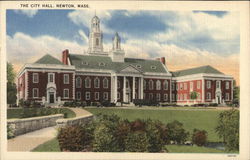 The City Hall Newton, MA Postcard Postcard Postcard