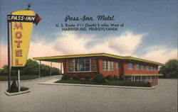 Pass-Inn Motel Harrisburg, PA Postcard Postcard Postcard