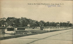 Scene at the Canal Brightwaters, NY Postcard Postcard Postcard