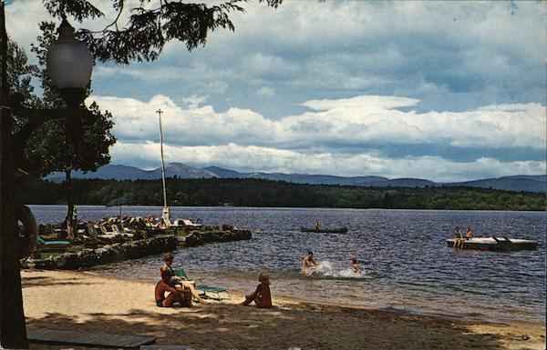 Beach and Point at Quisisana, Lake Kezar Center Lovell Maine