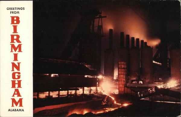 Night View of Blast Furnace Birmingham Alabama