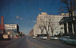 South Main Street - Looking North, showing Elks Club, Marithon Oil. Findlay, OH Postcard Postcard Postcard