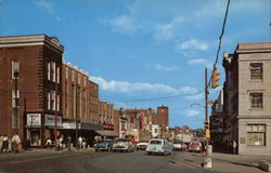 View of Main Section of Town Looking East on U.S. Route 30 Postcard