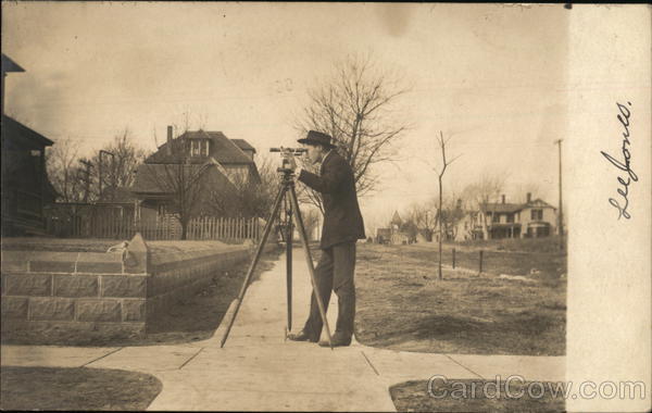 Surveyor Using Transom on Street Arkansas City