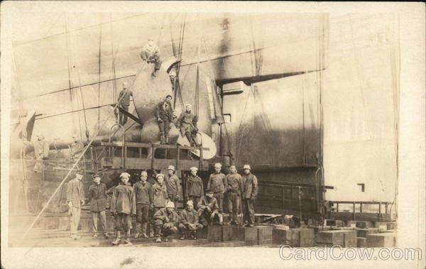 Workers Posing By Ship Propeller Boats, Ships