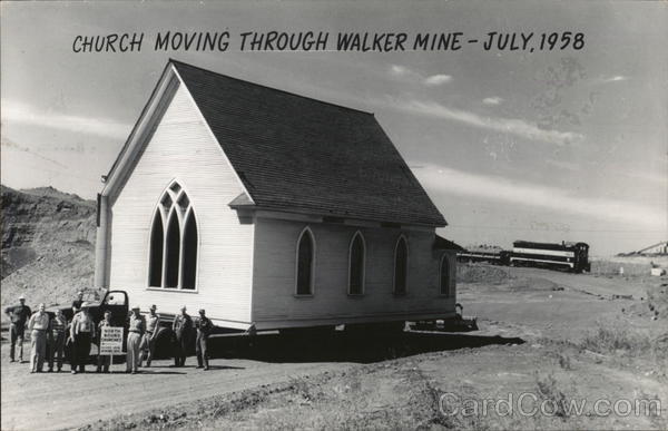 Church Moving Through Walker Mine - July, 1958 Coleraine Minnesota