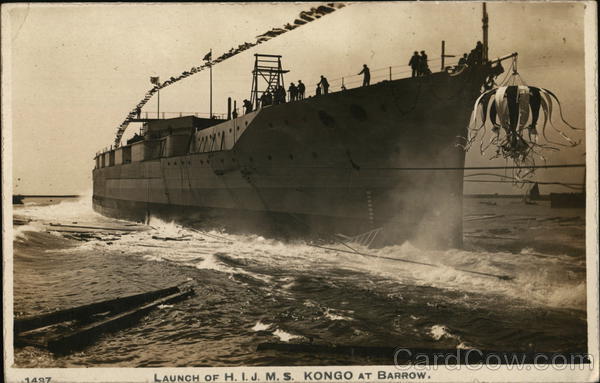 Launch of HIJMS Kongo Barrow Boats, Ships