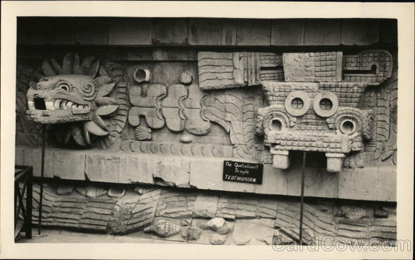 The Quetzalcoatl Temple Detail Teotihuacan Mexico
