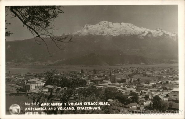 View of Amecameca and Iztaccíhuatl Volcano Mexico