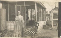 Mama Standing on East Side of Back Porch Kilbourne, IL Women Postcard Postcard Postcard