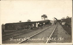 Train Wreck at Fremont - Sept. 5, 1911 Wisconsin Postcard Postcard 