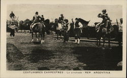 Costumbres Campestres La Cinchada Argentina Postcard Postcard Postcard