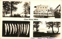 Greetings from Clam River Michigan Postcard Postcard Postcard