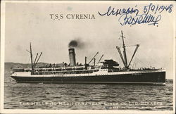 T.S.S. Cyrenia Steamers Postcard Postcard Postcard