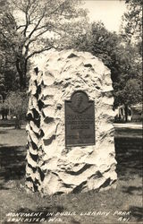 Monument in Public Library Park Postcard