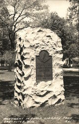 Monument in Public Library Park Lancaster, WI Postcard Postcard Postcard