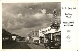 US Hwy. Route 66 - Looking West Williams, AZ Postcard Postcard Postcard