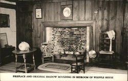 Fireplace and Original Shadow Moulding in Bedroom of Whipple House Ipswich, MA Postcard Postcard Postcard