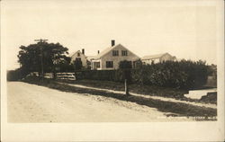 View of Road and White Houses North Chatham, MA Postcard Postcard Postcard