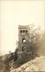 Square Brick Tower Among Trees Greenfield, MA Postcard Postcard Postcard