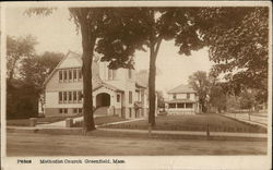 Methodist Church Greenfield, MA Postcard Postcard Postcard