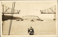 Carquinez Bridge - Lifting Span into Place Crockett, CA Postcard Postcard Postcard