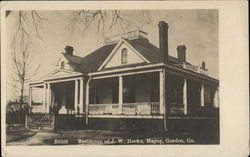 Residence of J.W. Hooks - Mayor Postcard