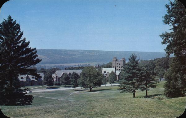 Cornell University - View from Library Slope showing Baker Tower Ithaca New York