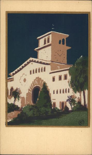 View of Santa Barbara, California Original Serigraph