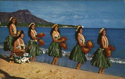 Hula on the Beach at Waikiki Postcard
