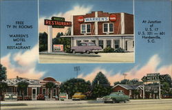 Warren's Motel and Restaurant Postcard