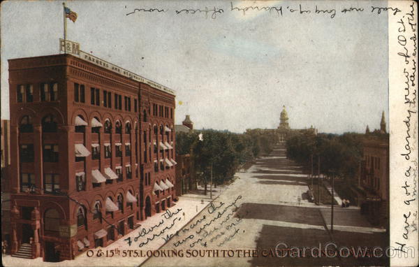 Fifteenth Street, Looking South to the Capitol Lincoln Nebraska