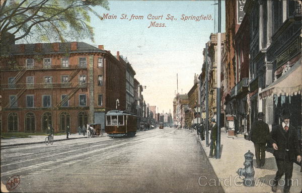 Main Street From Court Square Springfield Massachusetts