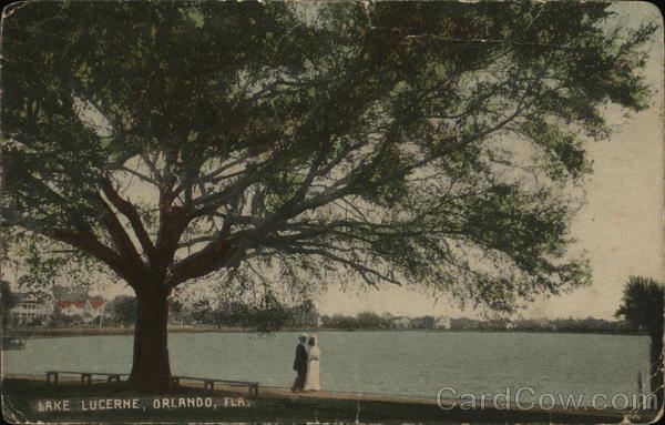 Lake Lucerne, Couple Walking Orlando Florida