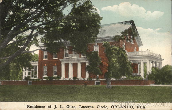 Residence of J. L. Giles, Lucerne Circle Orlando Florida