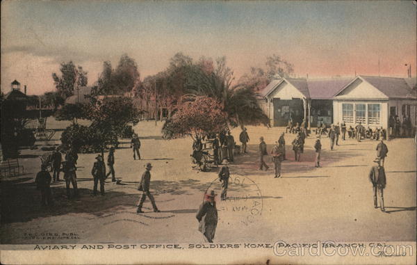 Aviary and Post Office, Soldiers' Home, Pacific Branch Los Angeles California