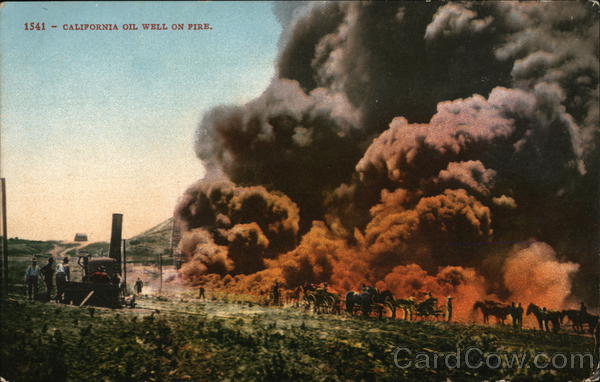 California Oil Well on Fire Oil Wells