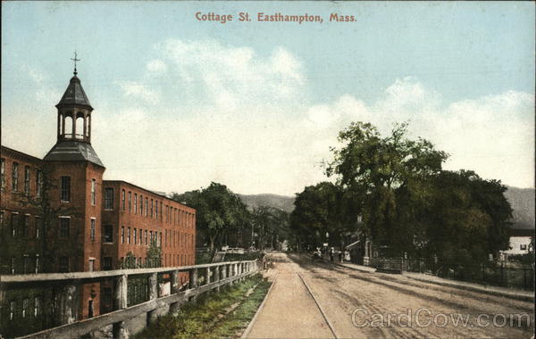 Looking Along Cottage Street Easthampton Massachusetts